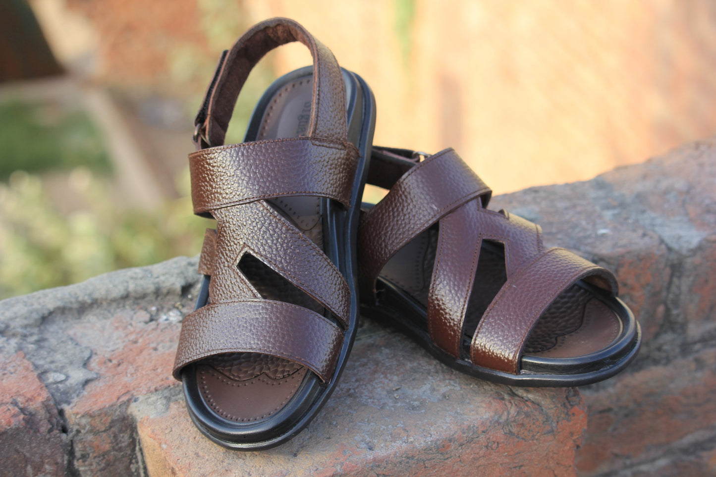 Men Brown Leather Sandals