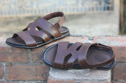Men Brown Leather Sandals