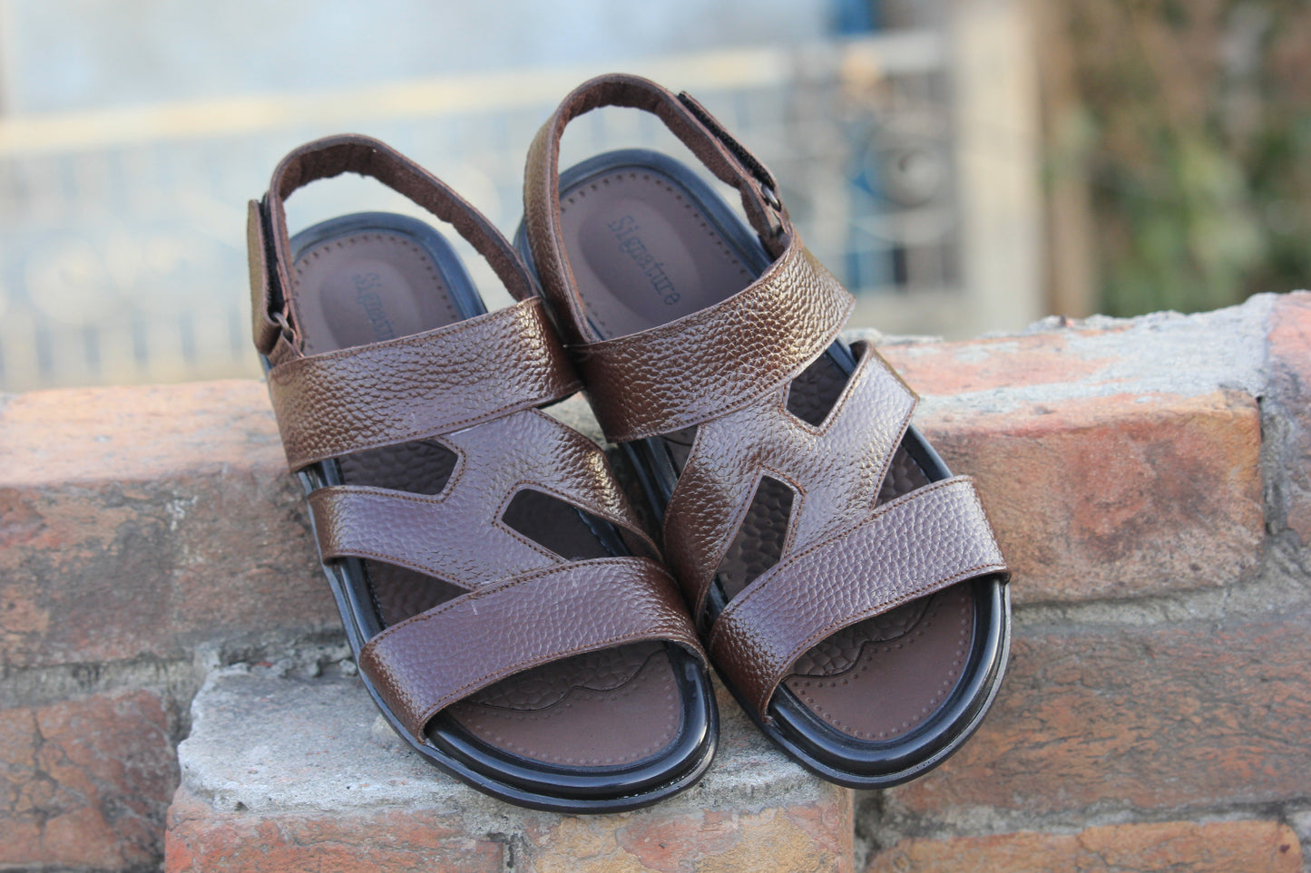 Men Brown Leather Sandals