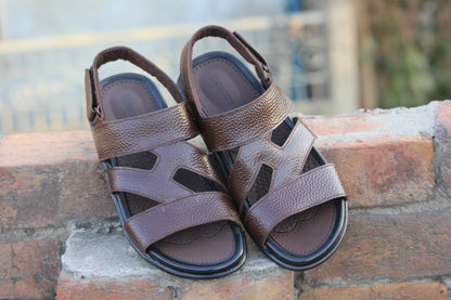 Men Brown Leather Sandals