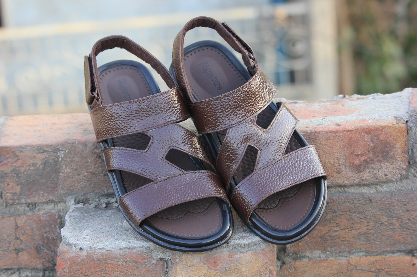Men Brown Leather Sandals